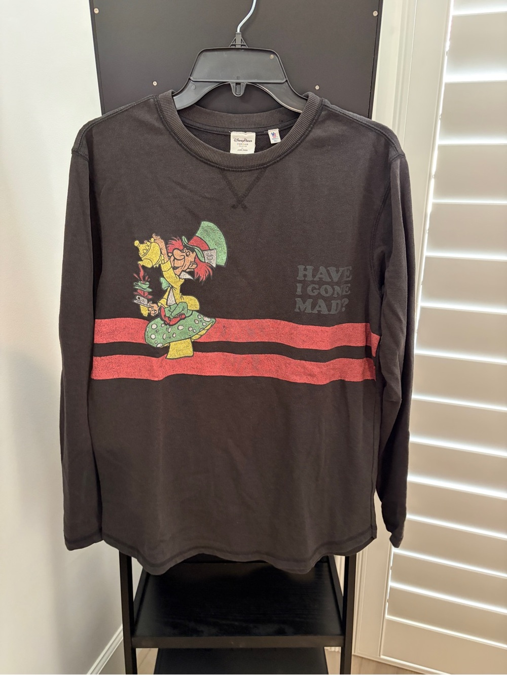 Disney Parks Forever x Junkfood Have I Gone Mad? Long Sleeve Top Size Small